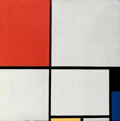 Komposition in Rot, Gelb und Blau von Piet Mondrian